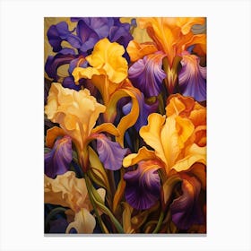 Iris Orange Iris Purple Canvas Print