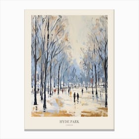 Winter City Park Poster Hyde Park London 5 Canvas Print