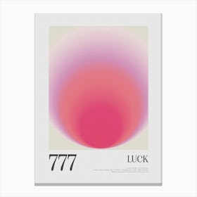 Angel Number 777 Luck Canvas Print