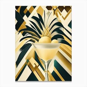 Piña Colada Cocktail Poster Art Deco Cocktail Poster Canvas Print