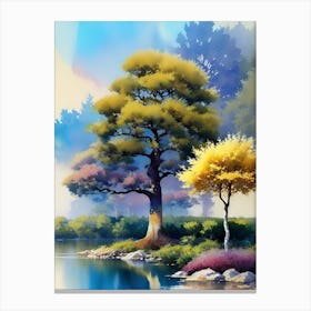 Tree By The Lake 2 Canvas Print