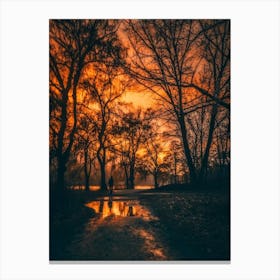 Sunset In The Park Canvas Print