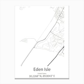 Eden,United States Minimalist Map Canvas Print