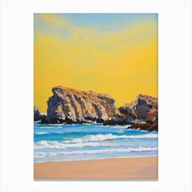 Cala Macarella Beach, Menorca, Spain Bright Abstract Canvas Print