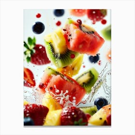 Fruit Splashing In Water Canvas Print