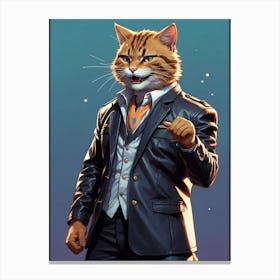 Cat In A Suit 1 Canvas Print