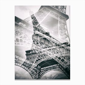 Eiffel Tower Double Exposure Canvas Print