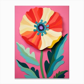Cut Out Style Flower Art Poppy 1 Canvas Print