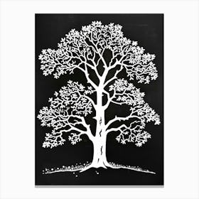 Elm Tree Simple Geometric Nature Stencil 1 1 Canvas Print