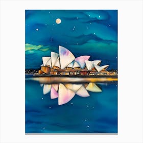 Sydney Opera House At Night Canvas Print