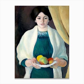 Woman With Fruit Canvas Print