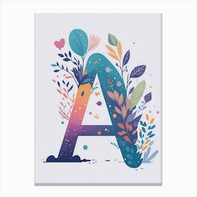 Colorful Letter A Illustration 24 Canvas Print