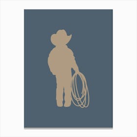 Little Cowboy - Blue Canvas Print