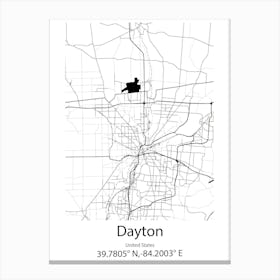 Dayton,United States Minimalist Map Canvas Print