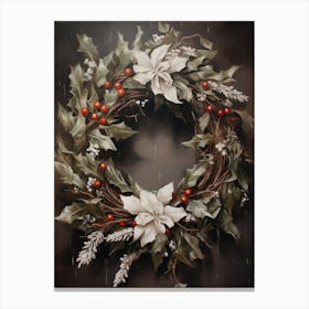 Holly Wreath Canvas Print