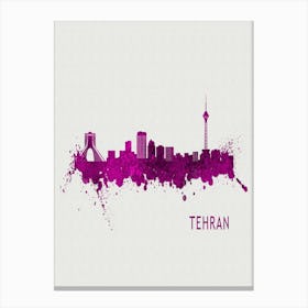 Tehran Iran City Purple Canvas Print