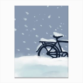 Bicycle In The Snow 1 Canvas Print