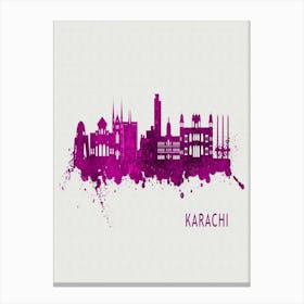 Karachi Pakistan City Purple Canvas Print