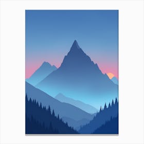 Misty Mountains Vertical Composition In Blue Tone 92 Canvas Print