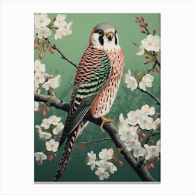 Ohara Koson Inspired Bird Painting American Kestrel 1 Canvas Print