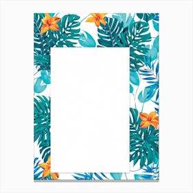 Square Tropical Floral Graphic Tree Branches Embrace Modern Minimalism Amidst A Dense Jungle Of Flo (5) Canvas Print