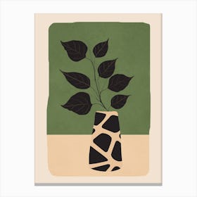 Modern Abstract Vase With Plant 2 Canvas Print