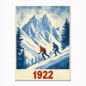 Aihrgdesign A Vintage Sports Poster Inspired By Winter Games 5 Canvas Print