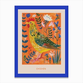 Spring Birds Poster Chicken 6 Canvas Print