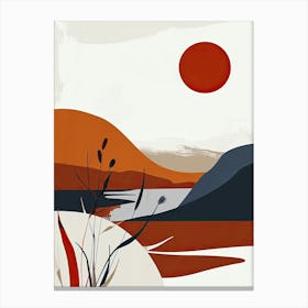 Sunset In The Mountains, Hygge 3 Canvas Print