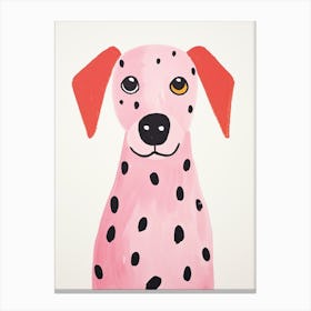 Pink Polka Dot Dog 3 Canvas Print