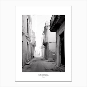 Poster Of Siracusa, Italy, Black And White Photo 3 Canvas Print