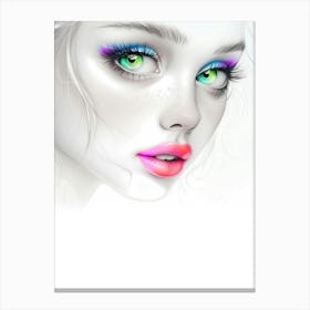 Woman Face Beautiful Illustration Art 02 Canvas Print