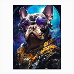 French Bulldog With Goggles Canvas Print