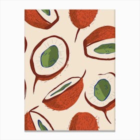 Coconut Pattern Illustration 1 Canvas Print