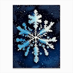 Stellar Dendrites, Snowflakes, Retro Drawing 1 Canvas Print