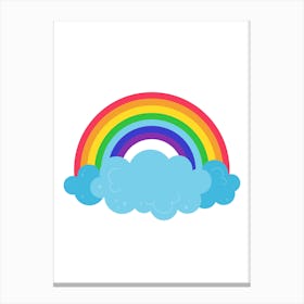 Children's, Art, Cute, Rainbow, Clouds, Nursery, Cot, Bedroom, Baby, Fun, Boys, Girls, Wall Art Canvas Print