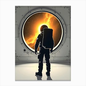 Astronaut Looking Out A Window Canvas Print