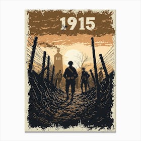 Aihrgdesign A Vintage Poster Depicting Soldiers In The Trench F119c8c2 56cc 46b1 Ace4 6feefe10cbfe 0 Canvas Print