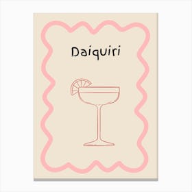 Daiquiri Doodle Poster Pink & Red Canvas Print
