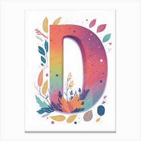 Colorful Letter D Illustration 46 Canvas Print