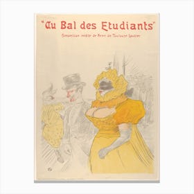 Au Bal Des Etudiants, Henri de Toulouse-Lautrec Canvas Print