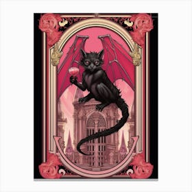 Gargoyle Tarot Pink & Black 2 Canvas Print
