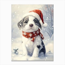 Santa Puppy 1 Canvas Print