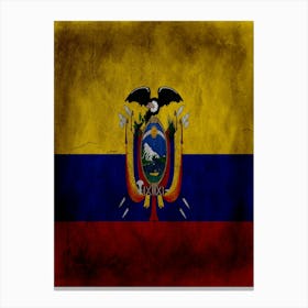 Ecuador Flag Texture Canvas Print