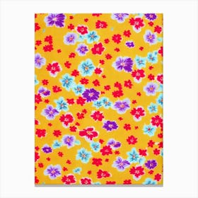 Petunia Floral Print Retro Pattern 2 Flower Canvas Print