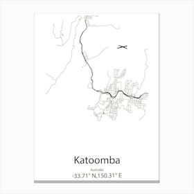 Katoomba,Australia Minimalist Map Canvas Print