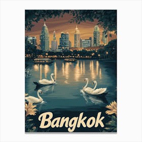 Aihrgdesign A Mid Century Modern Travel Poster For Bangkok 2 Canvas Print