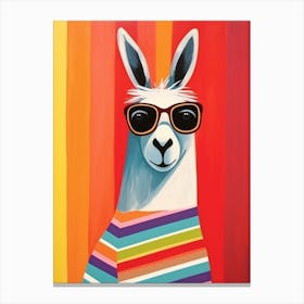 Little Llama 2 Wearing Sunglasses Canvas Print