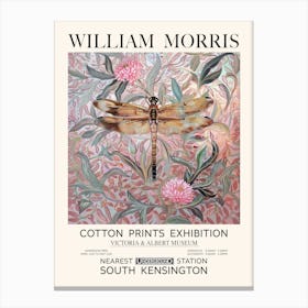 William Morris Dragonfly Print - Pink Canvas Print