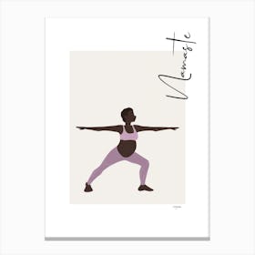 Namaste III - person, yoga, namaste, silhouette, self love, minimalistic, pastel, boho, spirituality, yoga pose, yogi, mural, illustration, fine art, mindfulness Canvas Print